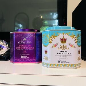 Elegant Purple and Blue Empty Dry Goods tins set of two